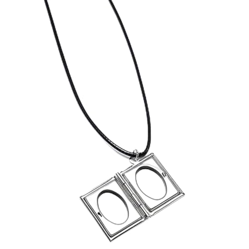 JinYu AnimeNecklace Silver Square Shape Pendant Charm Cosplay Props