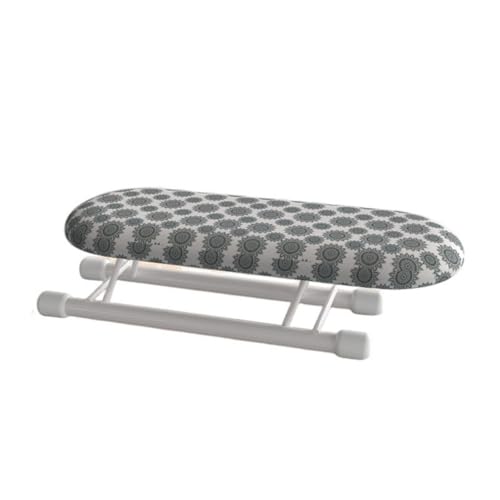Treer Tabla de Planchar Plegable Pequeña, Tabla de Planchar Sobremesa Antideslizante con Patas Plegables Compacta para Centro de Planchado (Girasol Gris,26 * 11 * 8cm)
