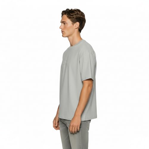 Image of Van Heusen Men's Premium Cotton Oversized Drop Shoulder Brand Logo T-Shirt