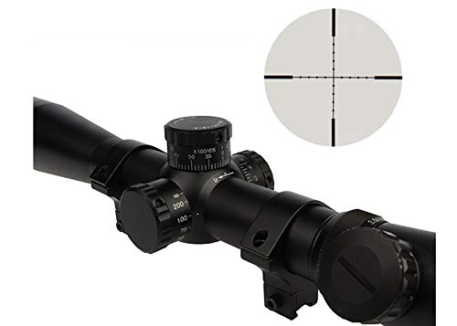 Lunette de visée pour Fusil Tactique 3,5-10X40mm Airsoft Sniper Scope Rapid Rangefinder Réticule Lumineux Rouge avec Anneaux de Montage Libres 20mm/11mm