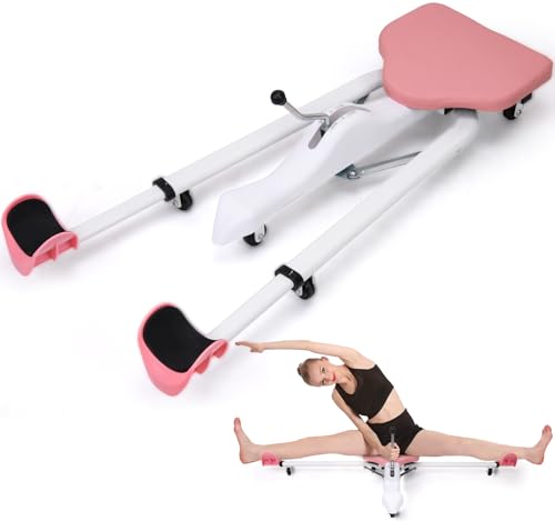 Split Machine, Leg Stretcher Split Machine for Flexibility, Splits Adjustable 0-180° Leg Split Stretching Machine for Ballet, Yoga, Dance, Gymnastics Training Equipment, Silent Wheels, 330lbs Capacity