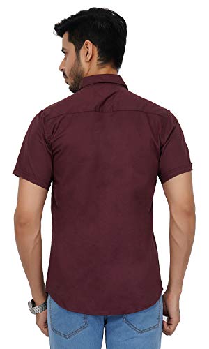 Image of U-TURN Men's Cotton Solid Half Sleeve Shirt