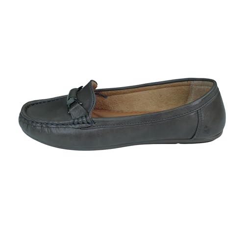 Image of Pluxh Women Olive Bellies | Metal Buckle Pull-On Ballet Flats