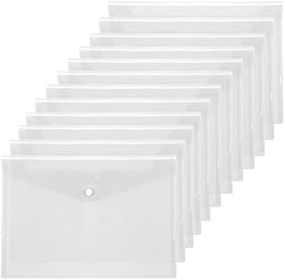 Skycase A5 Document Bag Briefcase Folder with Buckle A5 Plastic Bag with Transparent Lid Filing Storage Box Suitable for Documents Photos Passports Job Storage