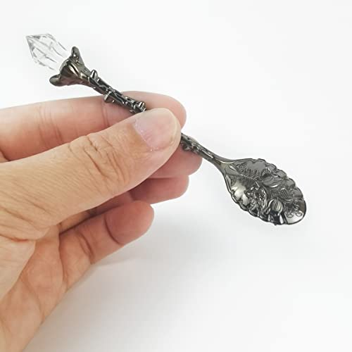 Nsbell 25Pcs Retro Spoon Crystal Alloy Spoon Vintage Carved Coffee Spoon Coffee Spoon Decorative Dessert Spoons For Cafe Tableware #TOP3