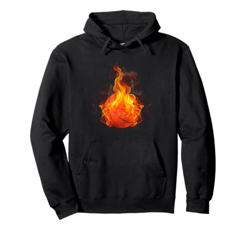 Balón de baloncesto en llamas para los amantes del baloncesto Sudadera con Capucha