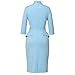 BLESSUME Catholic Church Women Clergy Tab Collar Dress Mass Sheath Dress Light Blue