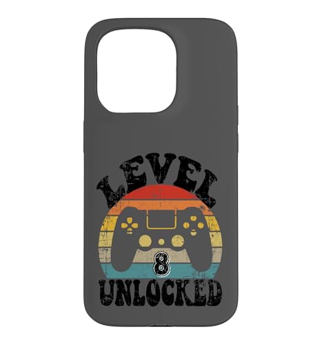 Level Eight Unlocked 8th Birthday Tee Video Game 8 Year Old �X�}�z�P�[�X iPhone 15 Pro �p