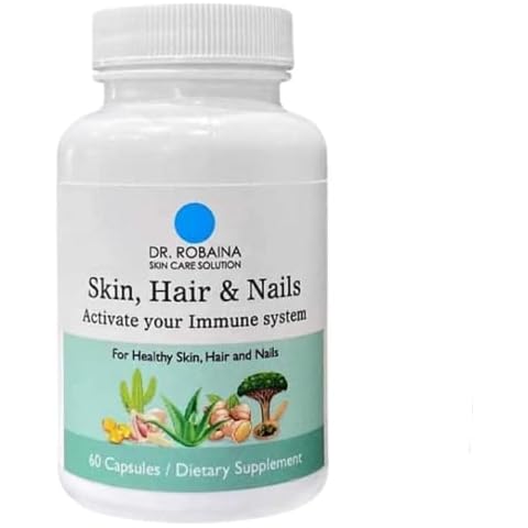 Dr. Robaina Skin Care Solution - Skin, Hair & Nails Capsules - Immune Support - 60 Dietary Supplement Capsules Cover