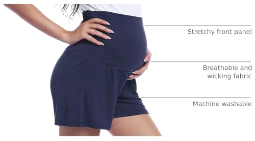 Image of Joyaria Women's Maternity Shorts Pajama Sleep Lounge Pregnancy Sleepwear | 95% Bamboo Viscose, Over The Belly, Active & Yoga, Postpartum Shorts, S-XXL