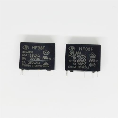Relé HF33F-024-ZS3 24VDC subminiatura de 5 pines y capacidad de 5A para circuito impreso lote de 10