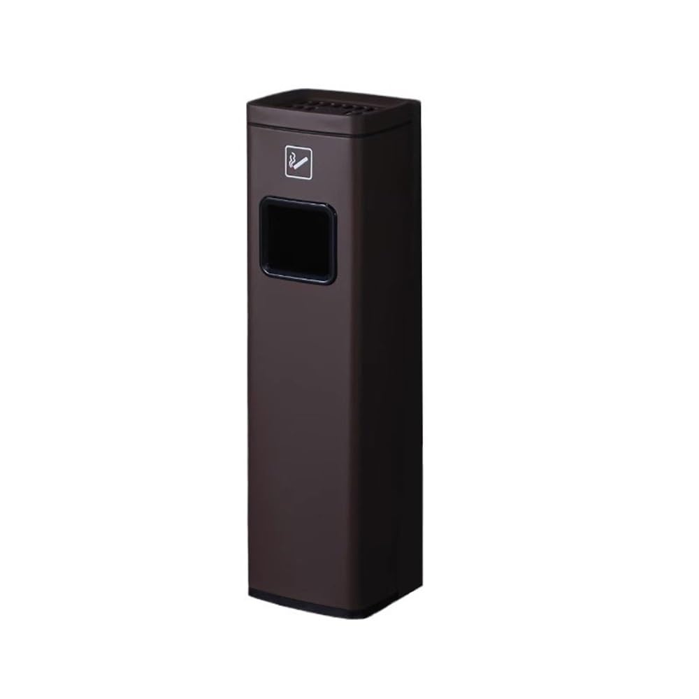 Stand ashtray Outdoor Corridor Ash Pillar Hotel Lobby Cigarette Butt Collection Stainless Steel Standing Ashtray Pillar(Bruin)
