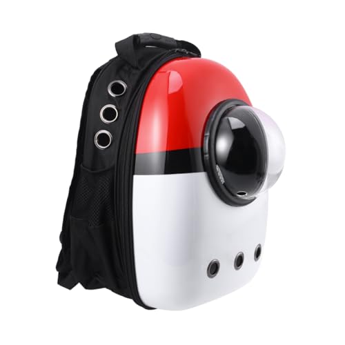 POPETPOP Outdoor Pet Backpack Red with Ventilation Breathable Dog and Cat Carrier Bag Versatile Handbag and Shoulder Bag for Travel and Outdoor Use