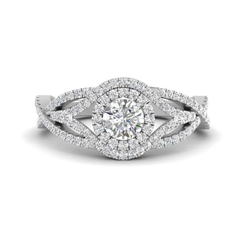 Anillo de compromiso entrelazado para lucir elegancia diaria en plata esterlina
