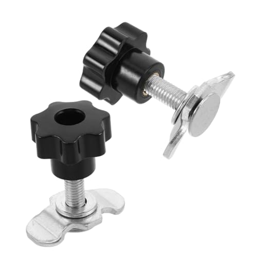 Cabilock 2pcs Aluminum Lock Nuts for Adjustment Knob Threaded Hand Knob Plastic Grip Handle Camping Car Parts