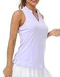 tennis tank tops Sonnenschutz - UPF50+ Gewebe hilft Ihnen, beim Sport kühl und bequem zu bleiben. Das Damen-Racerback-Poloshirt schützt Sie auch den ganzen Tag im Freien vor den UV-Strahlen der Sonne.