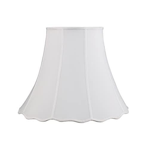 Image of Aspen Creative 34005 Transitional Scallop Bell Shape Spider Construction Lamp Shade in White, 20 inch wide (10 inch x 20 inch x 15 3 /4 inch)