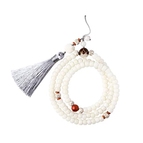 Hemobllo – Cordão decorativo para telefone Bodhi, cordão estilo chinês, borla branca, cordão antiper