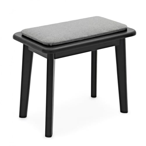 gear4music Contemporary Piano Stool, Matte Black