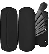 BAGCRAZY Travel Makeup Brush Holder,Silicon Portable Cosmetic Face Brushes Holder with Built-in B...
