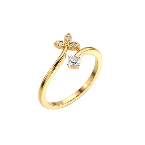 Bague moissanite en argent 925 et plaqué or de luxe faite main