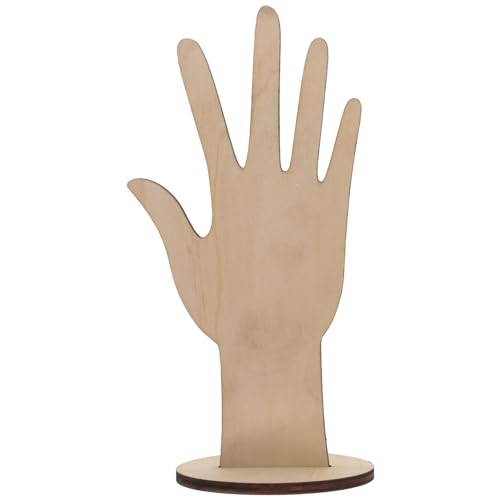Alipis Hand Jewelry Stand Wooden Hand Form Jewelry Display Bracelet Ring Stand Holder 2-way Design Tabletop Standalone Mannequin Finger Hand Display for Bracelet, Ring, Watch (Coffee)