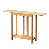 MUYUANSU Mesa De Consola Delgada, Mesa Auxiliar De Pasillo Mesas De Entrada Altas Mesa De Almacenamiento De Madera Color De Grano De Madera, con Estante, Ancho 80/100/120cm(Size:120 * 31 * 80CM)