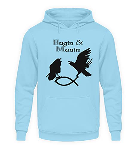 Sweat Hugin & Munin pull à capuche bleu XXL pour vos soirées fraîches