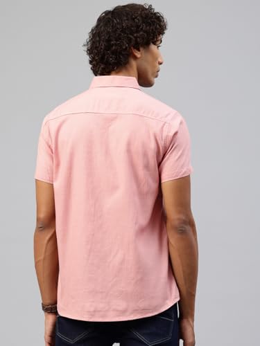Image of Majestic Man Men Slim Fit Pure Cotton Solid Half Sleeve Casual Shirt