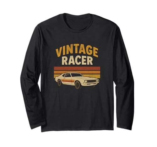 Auto da corsa vintage - Grafica retrò anni '70 Maglia a Manica