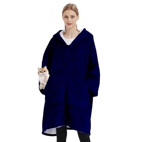 Sweat plaid femme avec capuche et couverture portable en sherpa
