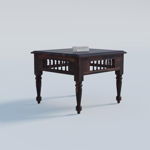Image of Jangid Handicraft Solid Wood Coffee Table for Living Room | Wooden Center Table | Square Coffee Table | Tea Table for Sofa | Modern Sofa Table for Hall | Sheesham, Walnut Finish