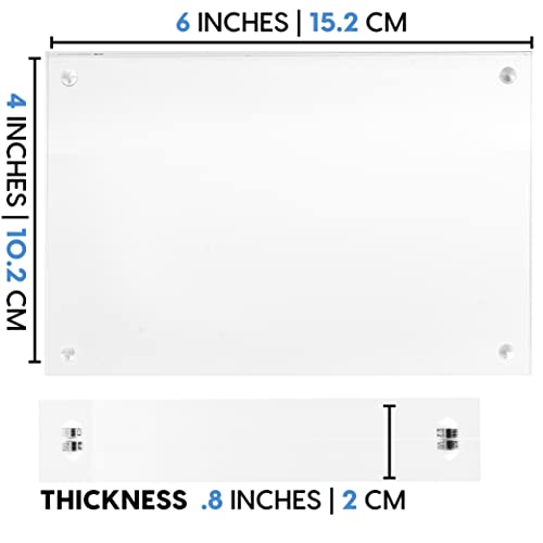 Mammoth 4X6 Inches Thick Premium Grade Acrylic Magnetic Photo Frame - Easy Open, Frameless Design, Durable, And Multi-Use (5 Pack) #TOP1