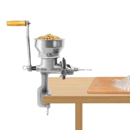 Macinino manuale per cereali, macinino per malto, macinino per cereali fissabile, 500 g, macinino per chicchi di caffè/mais/noci/grano, macinino manuale, grado di macinatura regolabile