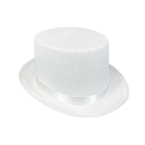 Photo de Chapeau melon 2025 Helloween pour cosplay, années 90 (blanc, taille unique)