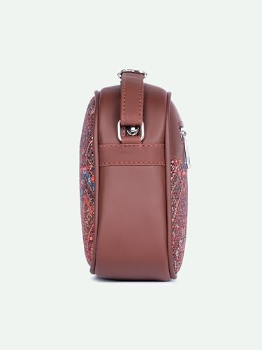 Image of ZOUK Sling Bag | Crossbody Bags for Women | Women's Handbags | Stylish | Vegan Leather Evening Bag | Travel & Office Use | Purse and Wallet | Bhuj Rabari