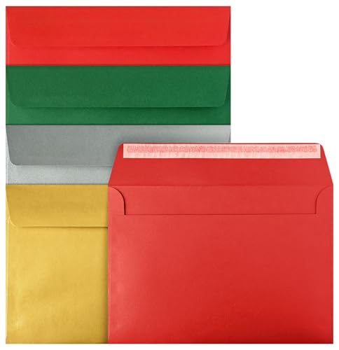 Netuno 20 farbige Briefumschläge Weihnachten DIN C5 16,2 x 22,9...