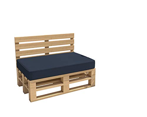 chilly pilley Cojín De Palets Hidrófugo Cojín De Jardín Cojín De Palets Cojín De Palets Interior Exterior Lavable Desenfundable Cojín De Asiento (cojín de Asiento 120x60x15, Azul Oscuro)