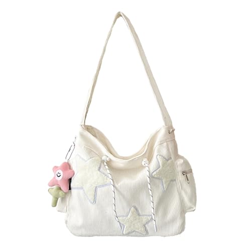 Star Crossbody Bag Women Corduroy Tote Bag Aesthetic Messenger Ba...