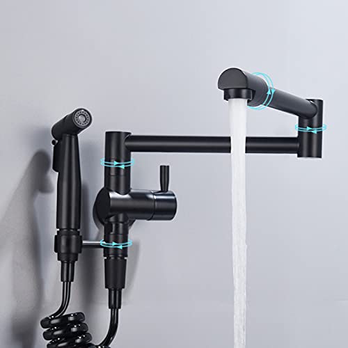 Robinet évier pliable en laiton noir, design pivotant gain de place - 2