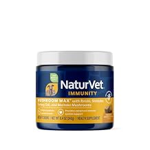 NaturVet Mushroom Max Advanced Immune Support Dog Supplement Helps Strengthen Immunity, Overall Health for Dogs Includes Shitake Mushrooms, Reishi, Turkey Tail 60 Ct.