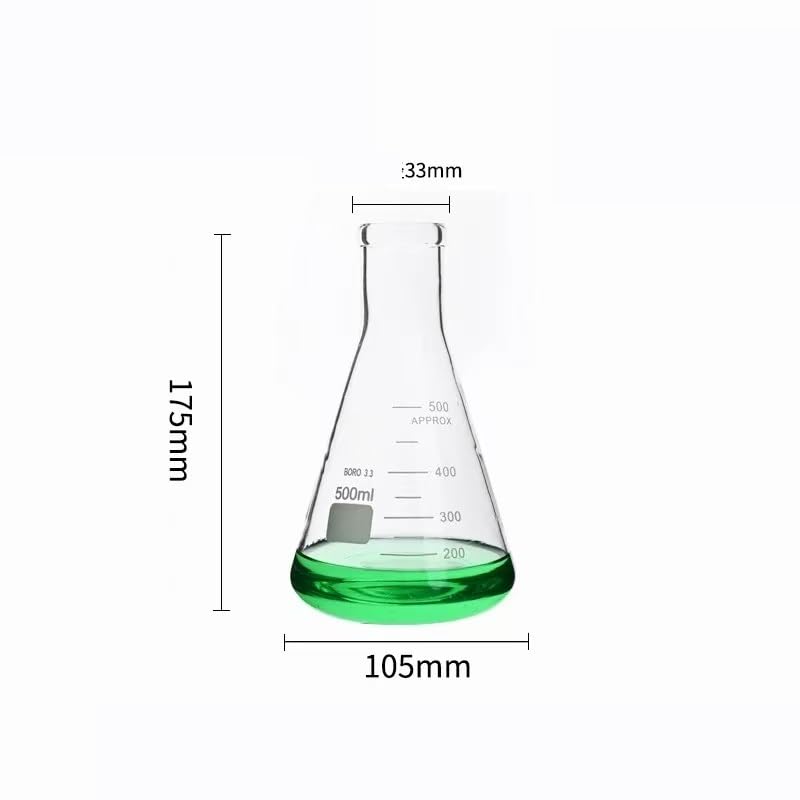 Wysoka zlewka ze szkła borokrzemowego, stożkowa kolba Erlenmeyera, o pojemności od 50 ml do 5000, użytku laboratoryjnego(500ml)