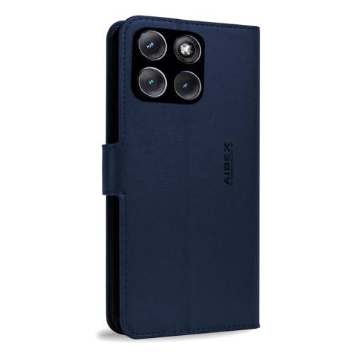 Image of AIBEX Compatible for Motorola Edge 70 Pro Plus 5G / Motorola Edge 70 Pro 5G Flip Cover Leather Finish | Inside TPU with Card Pockets | Wallet Stand | Complete Protection Flip Case Blue