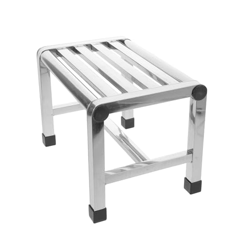 CTIRCHIU Banco de Ducha Compacto de Acero Inoxidable Resistente Asiento Antideslizante, Taburete Pequeño para Baño y Cocina, Recomendado para Personas Mayores y Uso Doméstico, 28.5 CM de