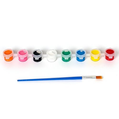 Acrylic Paint Set —8 Vibrant Colors + 1 Premium Brushes