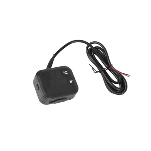H-onda対応、S-UZUKI対応、USB充電器付きユニバーサルバイク温度・電圧計 - 3in1アクセサリー(2PCS)