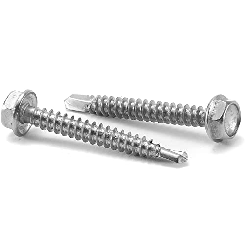 Vis auto-taraudeuses tête hexagonale inox 410 fixation métal 38mm
