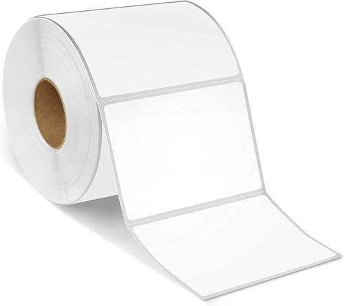 Image of True-Ally 85x55 Direct Thermal (DT) Barcode Label Sticker - 3.35 x 2.15 inch - 85mm x 55mm - 500 Labels /Roll - White Self Adhesive for Printing Barcoding (1 Roll Per Pack(500Labels))