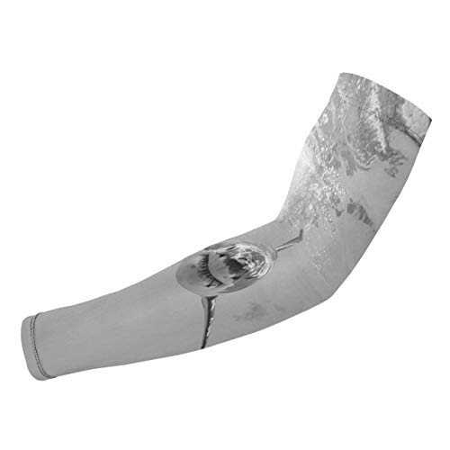 Aidia Shark Undersea Mangas de Brazo de Color Blanco y Negro para Tatuajes temporales Falsos, Mangas de compresión elásticas para Deportes atléticos, Hombres y Mujeres
