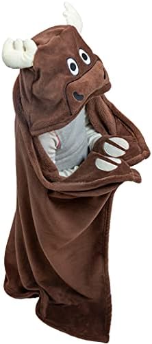 Lazy One Wearable Hooded Blanket for Kids, Animal Hooded Blanket (Moose Blanket)